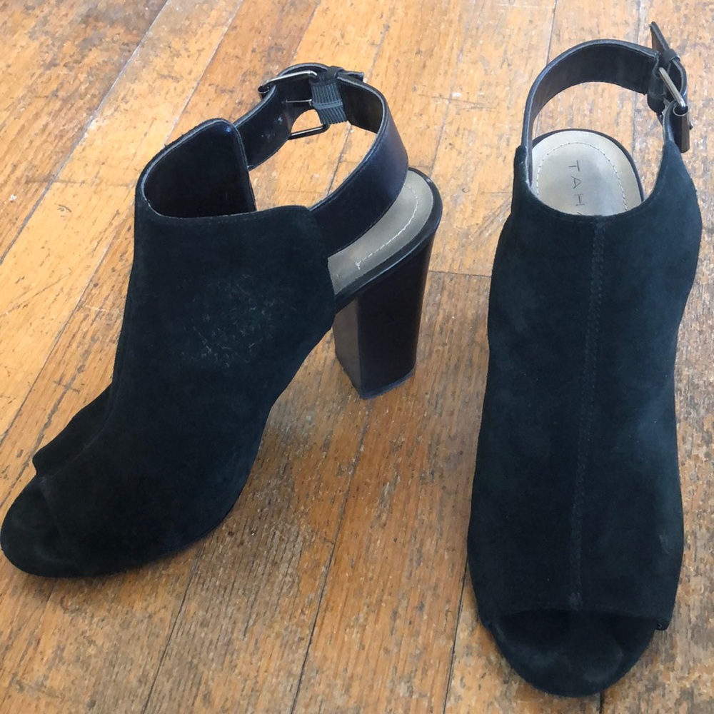 Tahiti black suede heels.